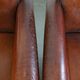 Vintage set of 4 sheepskin leather dining chairs on castors