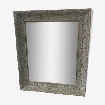 Rectangular patinated mirror