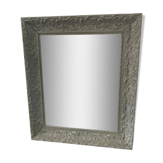 Rectangular patinated mirror