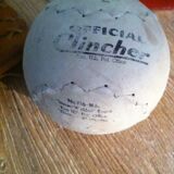 Vintage base ball glove with vintage softball