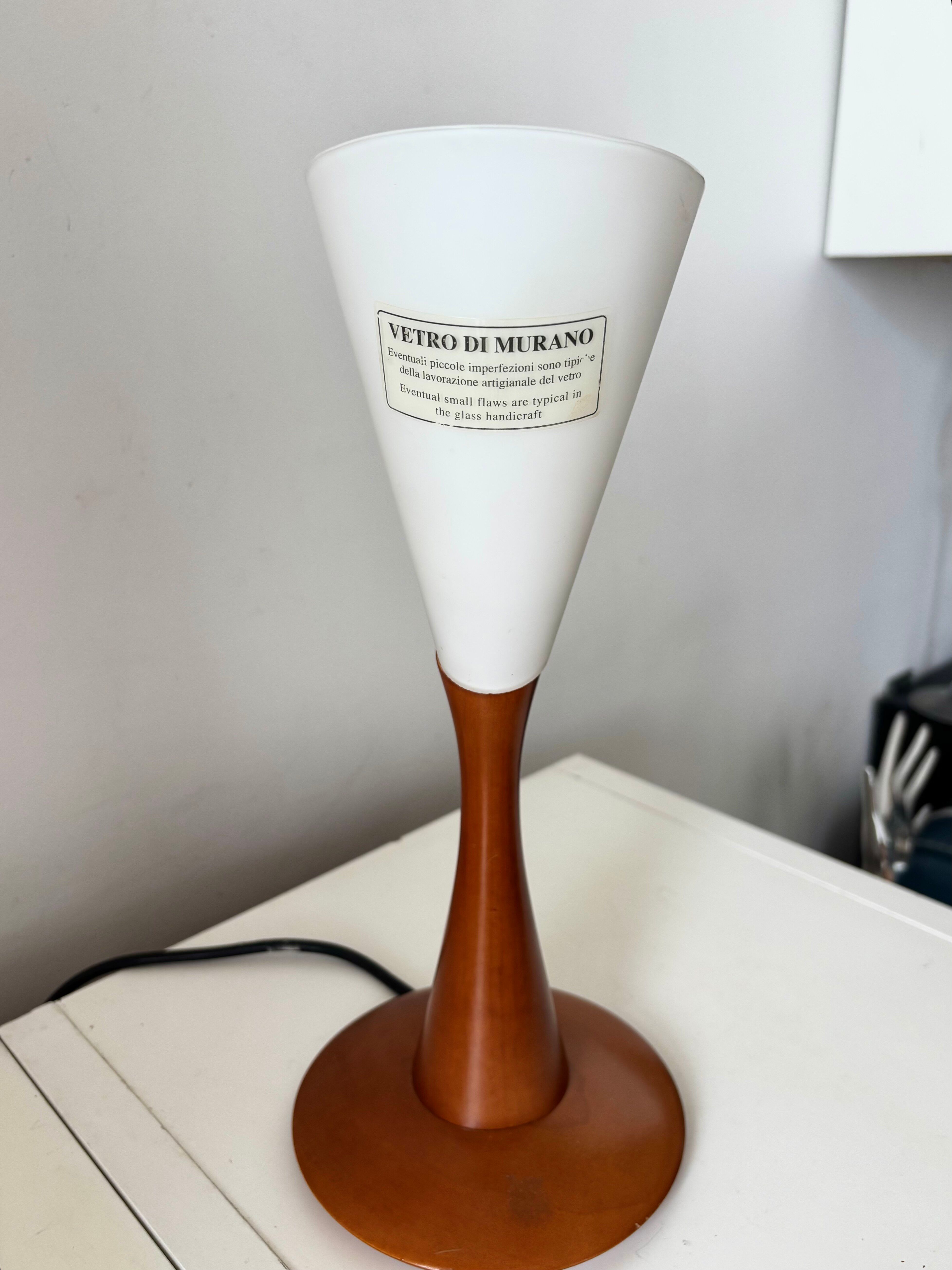 Neoggetti lamp made of Murano glass and wood