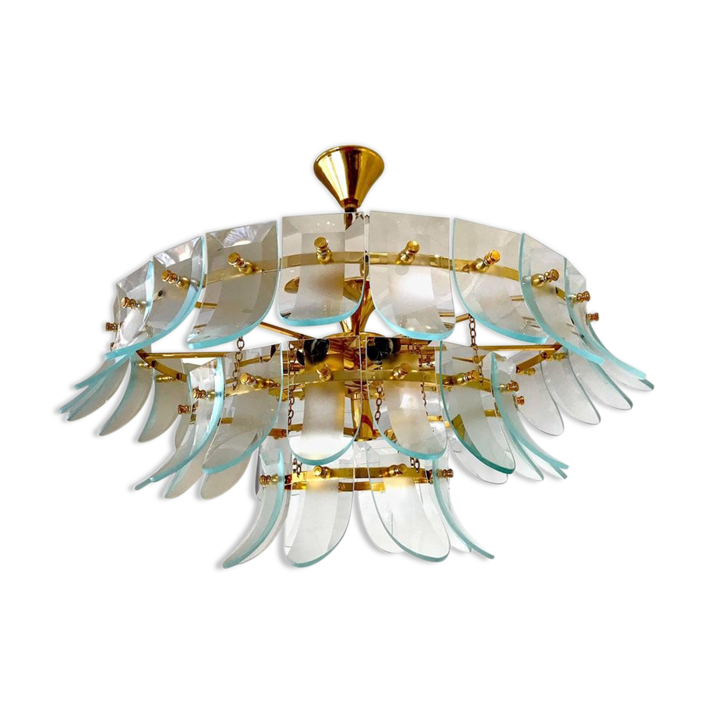Lustre en verre Fontana Arte 1970