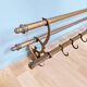 Art Deco brass wall coat rack, 1920s-30s