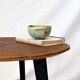 Table basse bois ronde tronc noyer