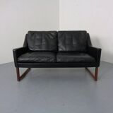 Mid-Century Rosewood & Leather 2-Seater Sofa by Rudolf Glatzel for Kill International, 1960s