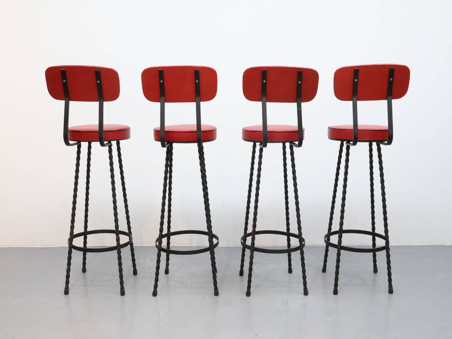 Set barkrukken gietijzer rood skai