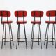 Set barkrukken gietijzer rood skai