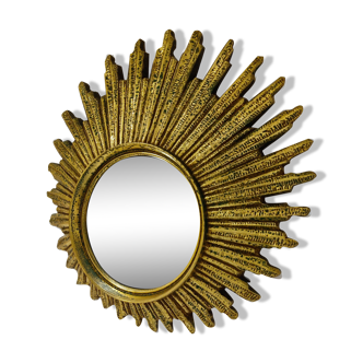 Mid century golden sunburst mirror, 1960