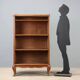 Open walnut library with balustrade - Italy 20th century