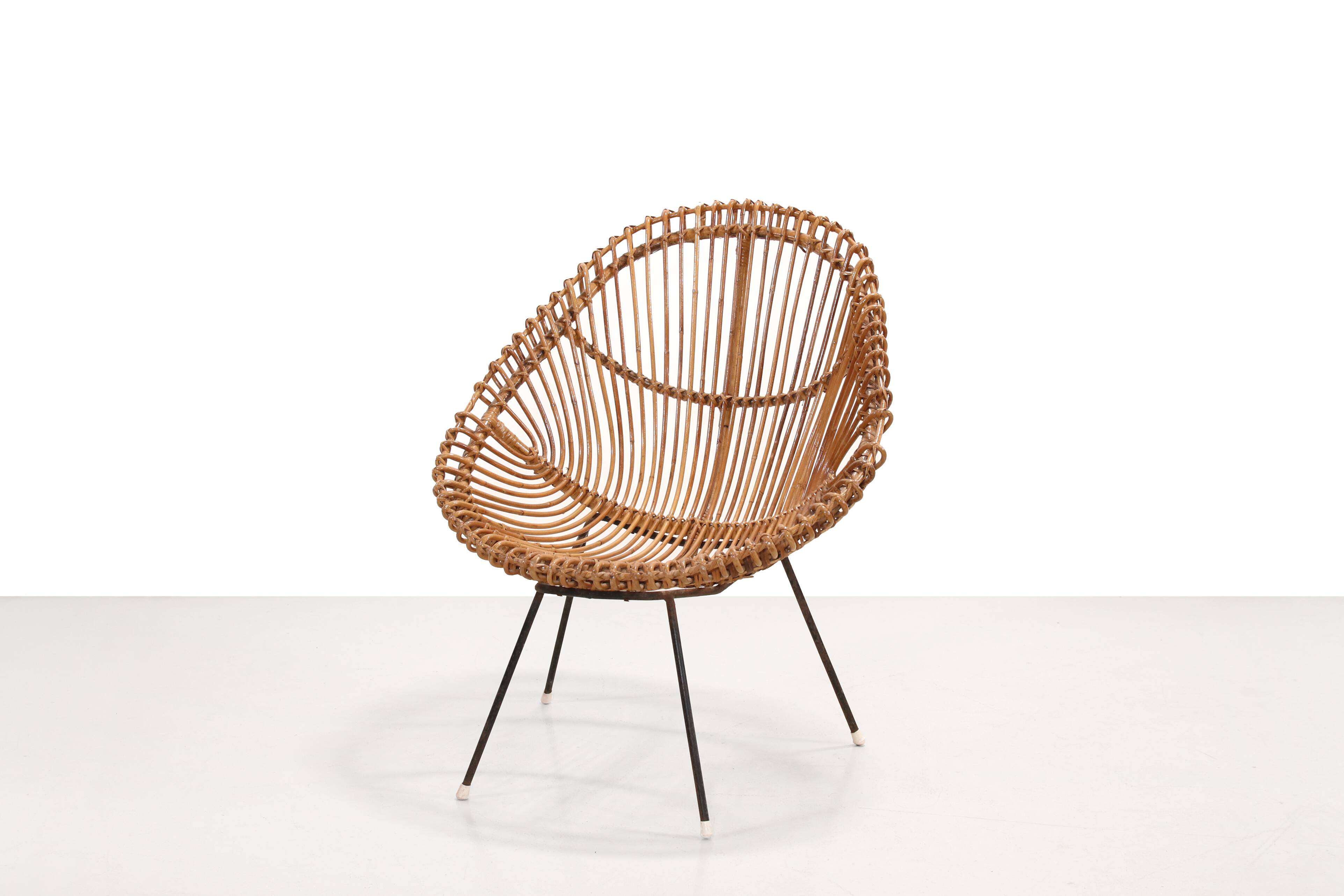 Italian rattan chair from the 60s