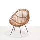 Chaise italienne en rotin des années 60