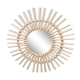 Vintage circular rattan mirror
