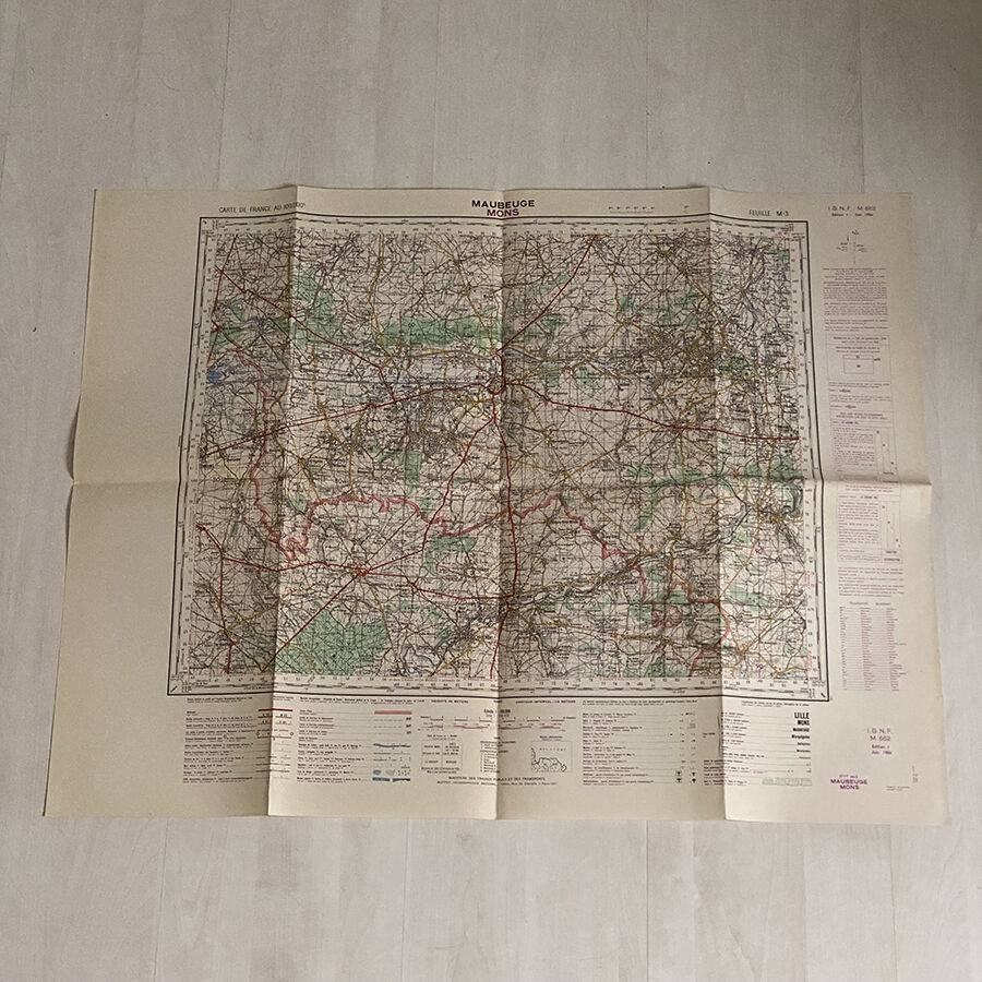 Map Maubeuge - Mons 1956