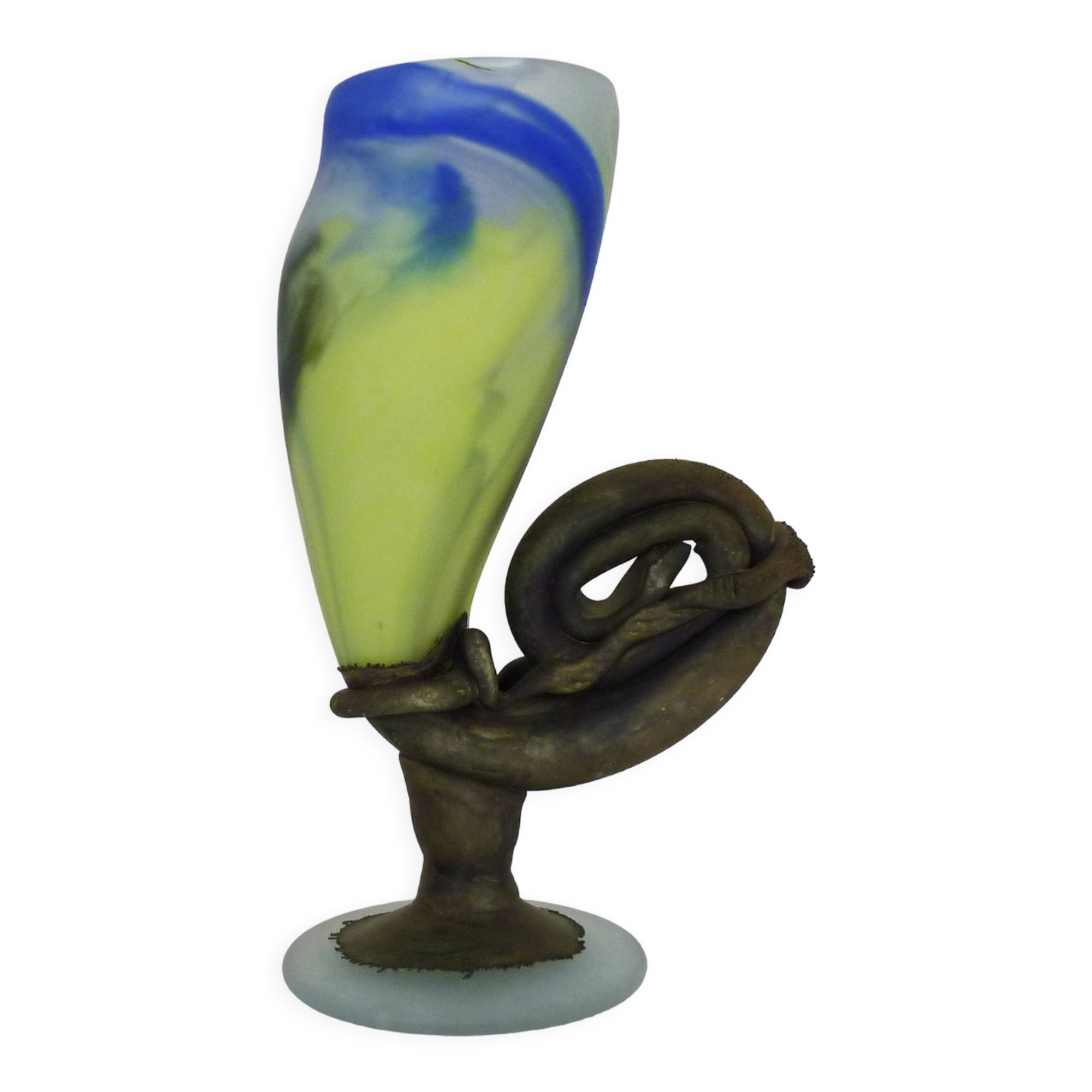 Art Nouveau vase in multicolored glass paste