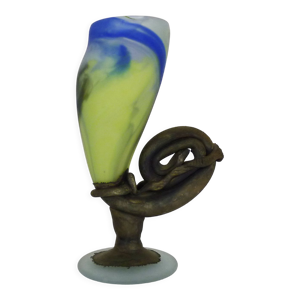 Vase Art Nouveau en pâte de verre