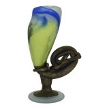 Art Nouveau vase in multicolored glass paste