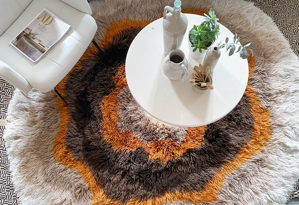 Round carpet wool flower 70 200cm