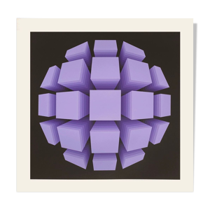Sérigraphie Op Art Squared - sphere