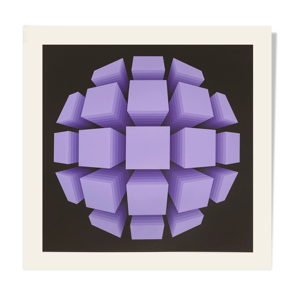 Sérigraphie Op Art Squared Sphere 1974 — Beyit