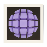 Screen printing Op Art Squared Sphere 1974