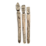 3 wooden folk art totems representing the three wise men, mid-20th century