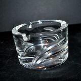 Vintage cut crystal ashtray signed Carabin 1989
