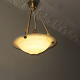 Alabaster pendant ceiling light, 1920