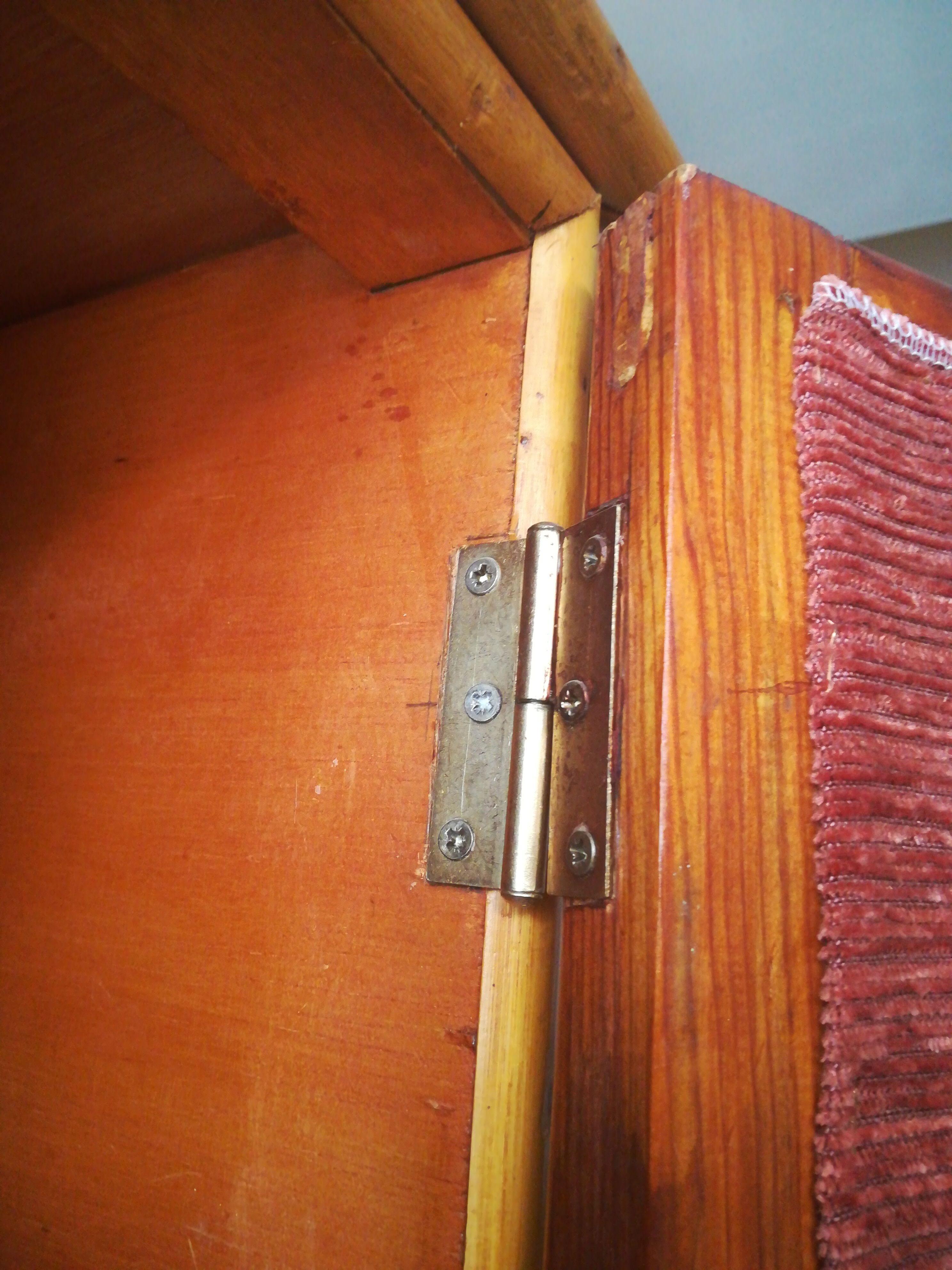 Wardrobe in rattan, caning and velvet