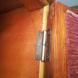 Wardrobe in rattan, caning and velvet