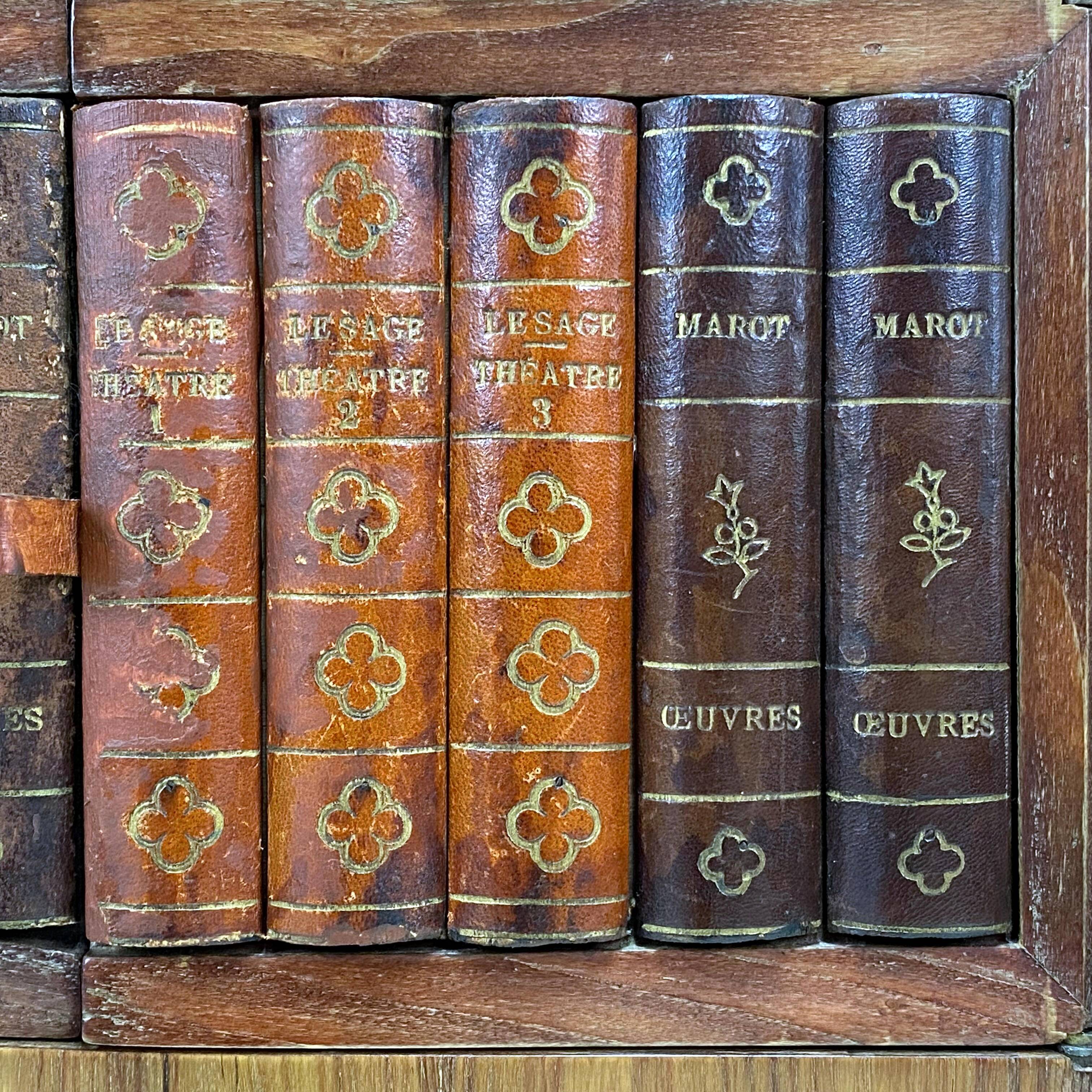 Antique Louis XV Style Bedside Table - Wood & Leather