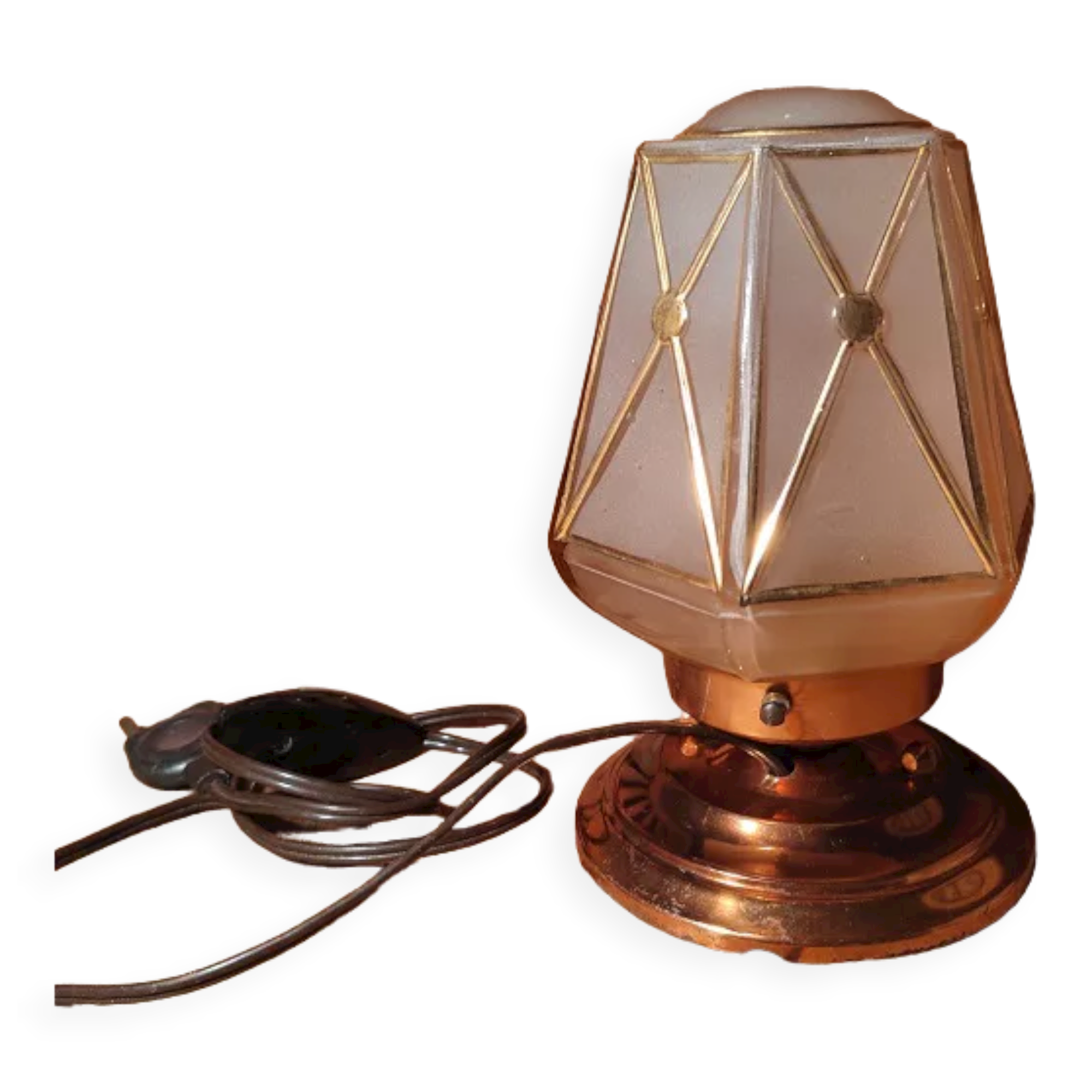 Art Deco lamp living room copper tulip glass pink edging gilded dp 1122109
