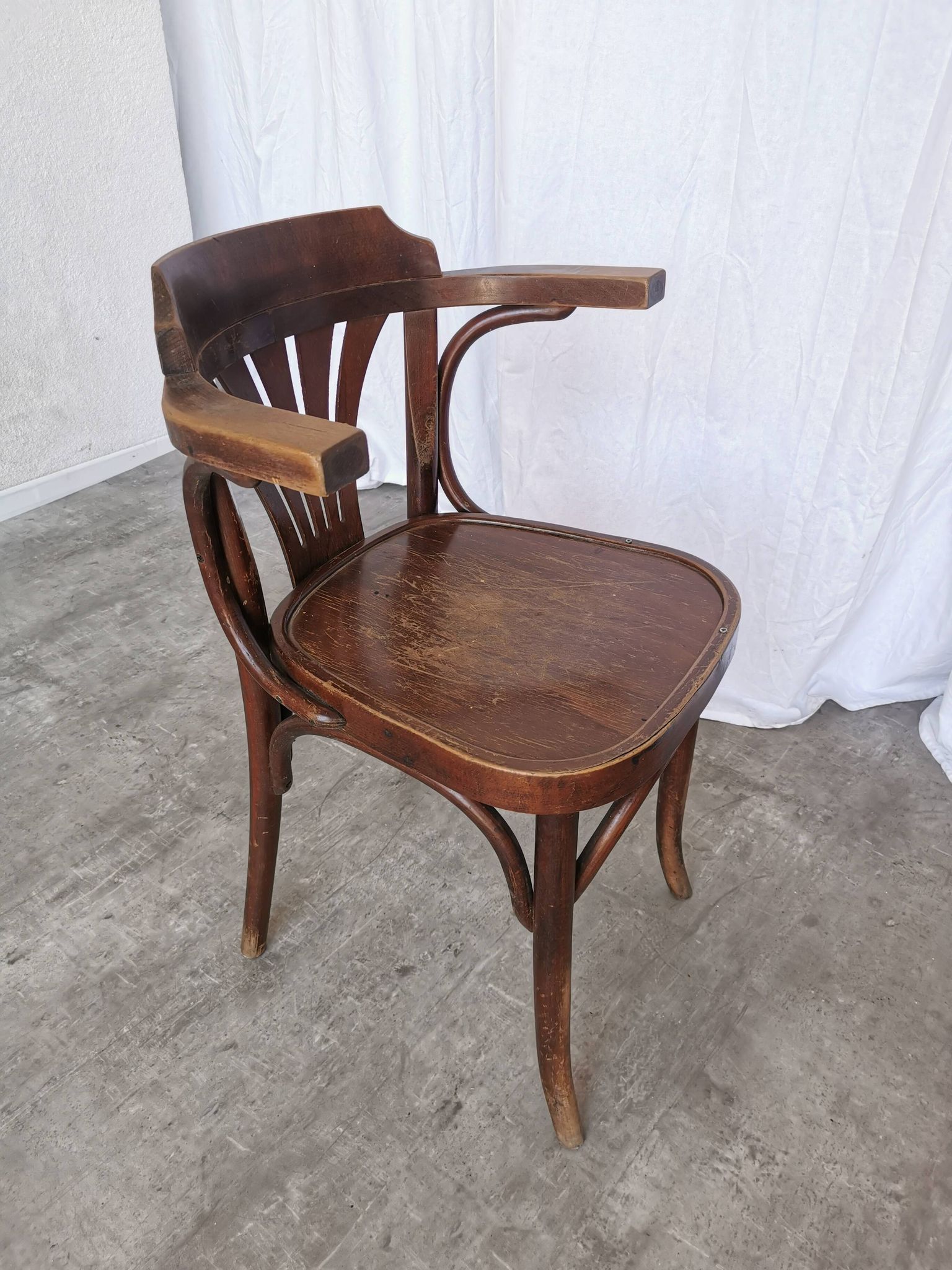 Vintage Bentwood Dining Chair: Mid-Century Thonet Style Armchair