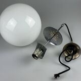 1960s and 1970s Globe Lamp, Hanging Lamp, Glass Ceiling Lamp, Space Age Des