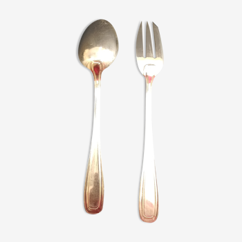 Silver metal service cutlery