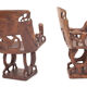 Set of 4 carved armchairs, 1950