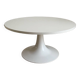White tulip foot coffee table made in France by grofillex circa 1960