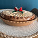 Vintage pie dish in barbotine apple pie Silea