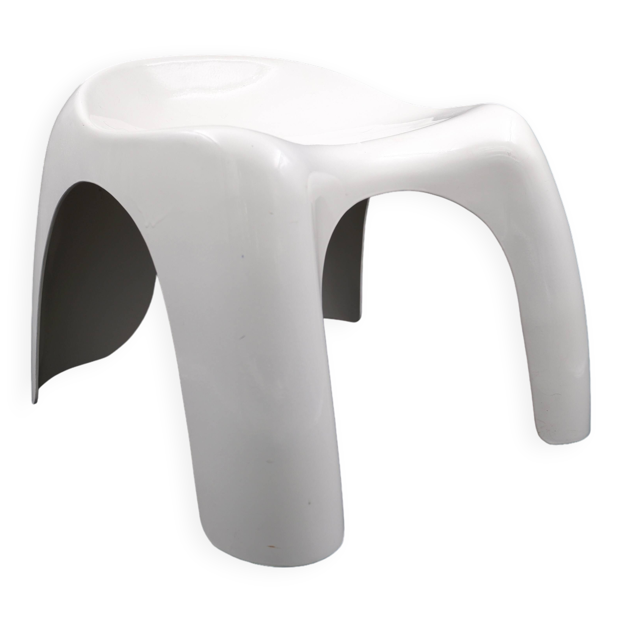 Vintage white Efebino stool by Stacy Dukes for Artemide, 1960s