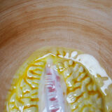 3 earthenware bowls with melon decoration, vintage 1980s.