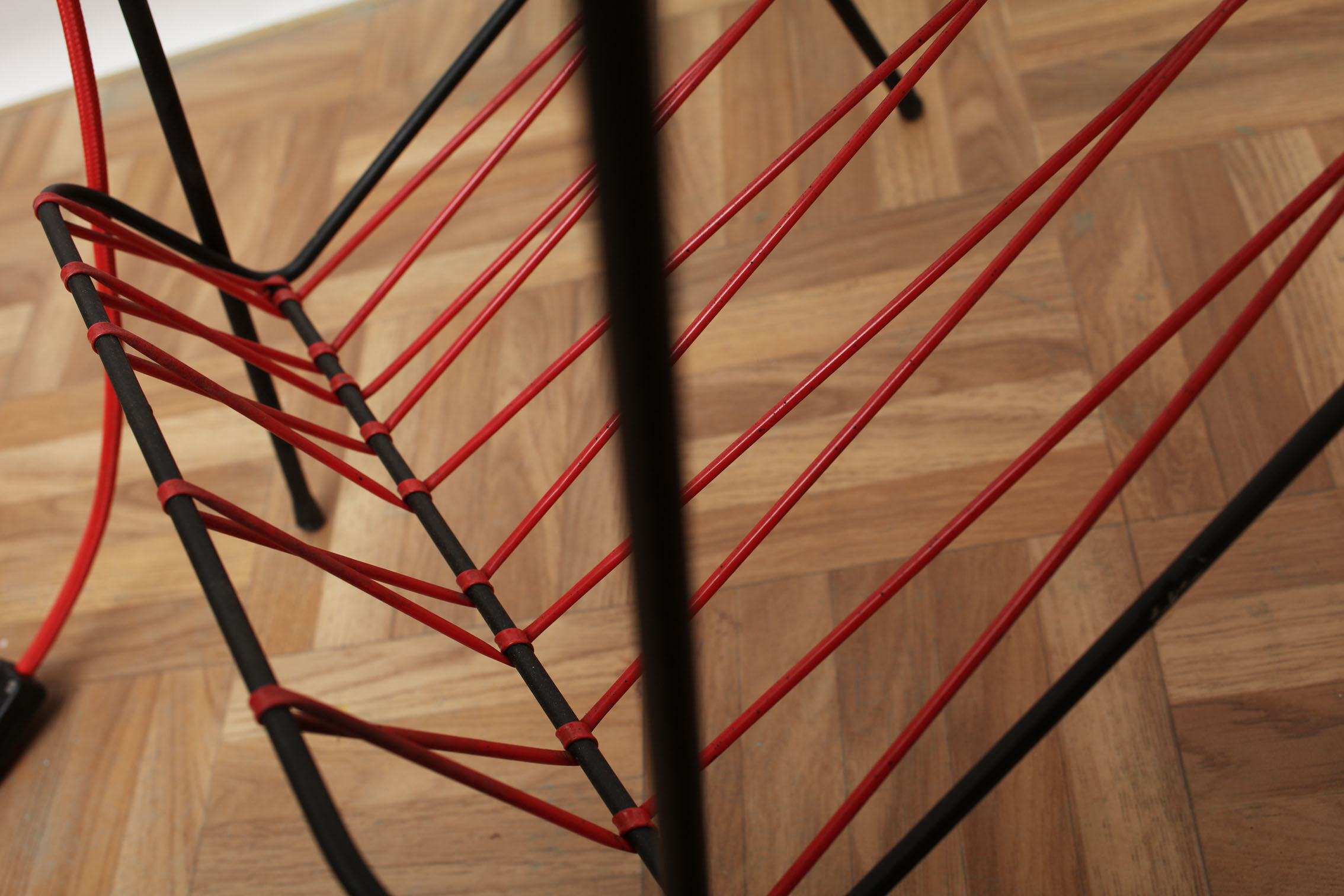 1950s French floor lamp in scoubidou