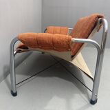 Chromed functionalist sofa by Viliam Chlebo, 1970´s, Czechoslovakia