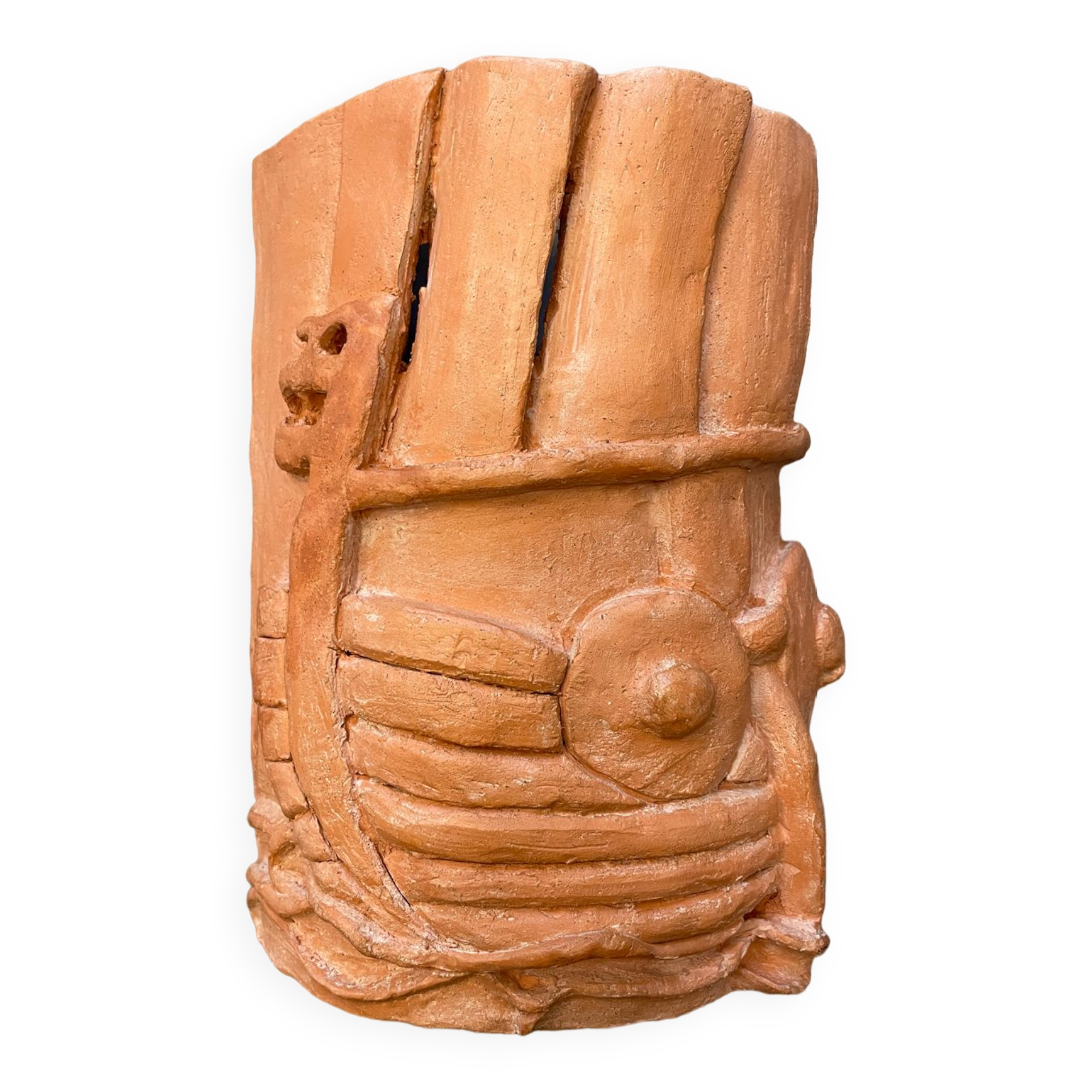 Terracotta sculpture wall light