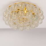 Spectacular Sputnik Flush Mount Glass Snow Balls by Doria, Germany, 1970s