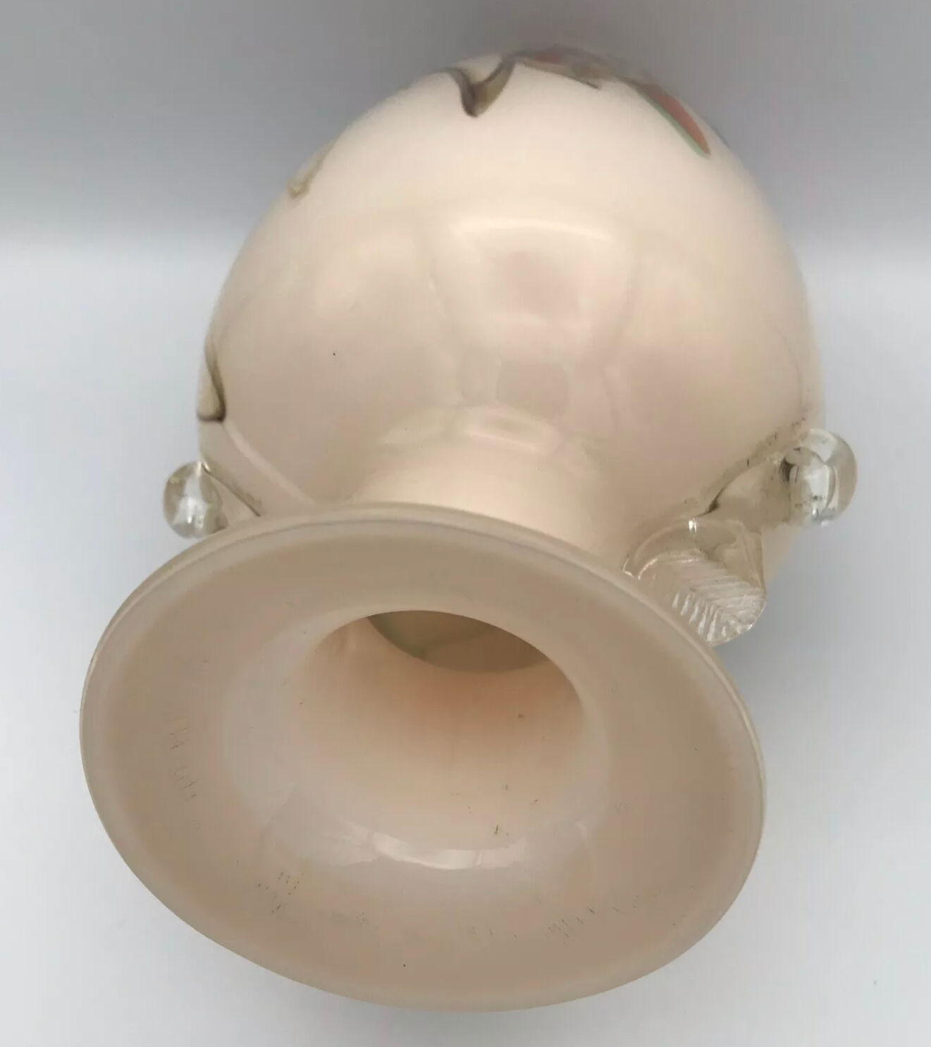 Sulfur glass vase with artistic polychrome inclusion 20.5 cm