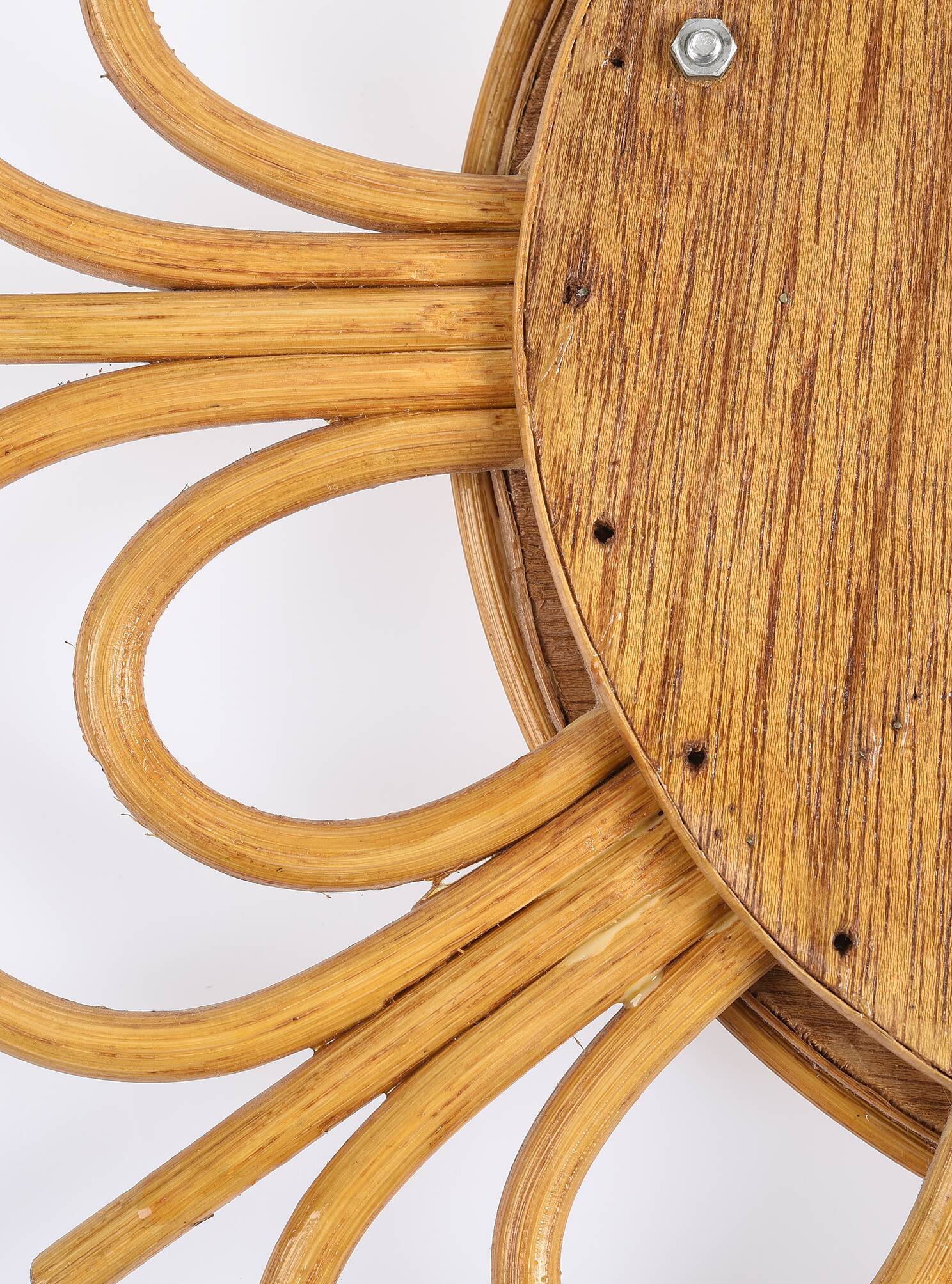 Vintage rattan sun mirror