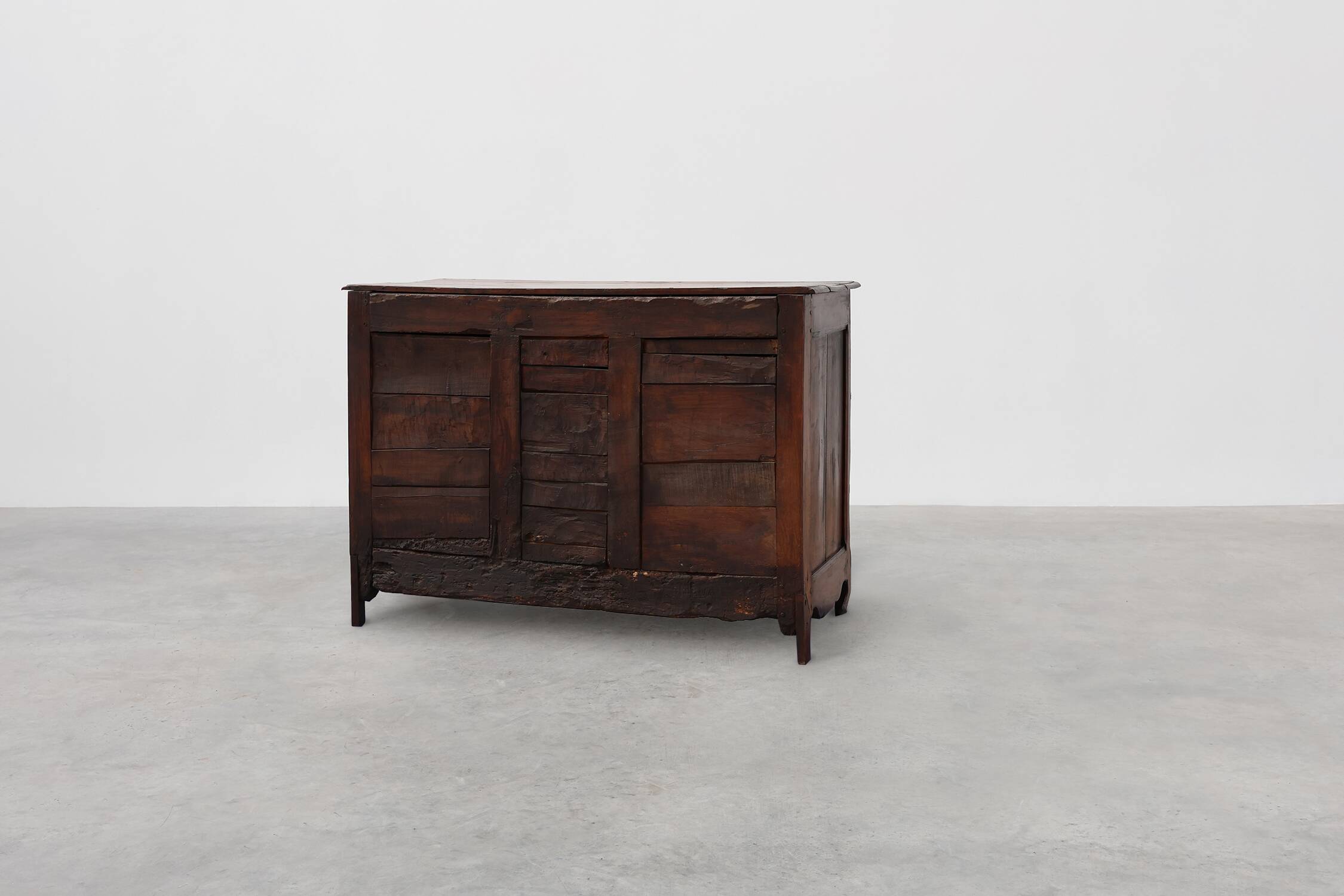 Rare French provincial carved cabinet or buffet with great patina, dated 18