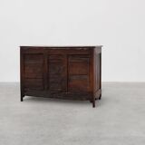 Rare French provincial carved cabinet or buffet with great patina, dated 18