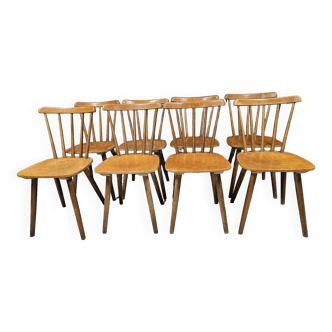 Set of eight vintage bar chairs bistro inn 1960