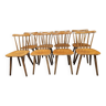 Lot de huit chaises barreaux vintage  bistrot auberge  1960