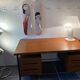 Guzzini lamp, white lacquered metal, height 55cm, 1970s vintage